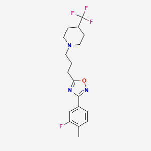 3-(3-Fluoro-4-methylphenyl)-5-[3-[4-(trifluoromethyl)piperidin-1-yl]propyl]-1,2,4-oxadiazole