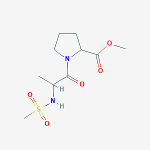 molecular formula C10H18N2O5S B7190491 Methyl 1-[2-(methanesulfonamido)propanoyl]pyrrolidine-2-carboxylate 