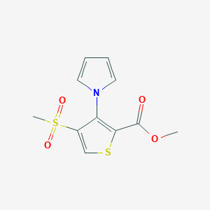 molecular formula C11H11NO4S2 B071908 methyl 4-(methylsulfonyl)-3-(1H-pyrrol-1-yl)thiophene-2-carboxylate CAS No. 175201-75-9