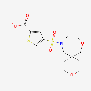 molecular formula C15H21NO6S2 B7191295 Methyl 4-(3,8-dioxa-11-azaspiro[5.6]dodecan-11-ylsulfonyl)thiophene-2-carboxylate 