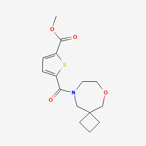 molecular formula C15H19NO4S B7194155 Methyl 5-(6-oxa-9-azaspiro[3.6]decane-9-carbonyl)thiophene-2-carboxylate 