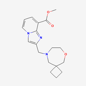 molecular formula C18H23N3O3 B7194315 Methyl 2-(6-oxa-9-azaspiro[3.6]decan-9-ylmethyl)imidazo[1,2-a]pyridine-8-carboxylate 