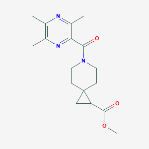 molecular formula C17H23N3O3 B7196956 Methyl 6-(3,5,6-trimethylpyrazine-2-carbonyl)-6-azaspiro[2.5]octane-2-carboxylate 