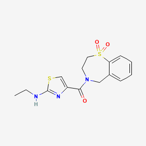 (1,1-dioxo-3,5-dihydro-2H-1lambda6,4-benzothiazepin-4-yl)-[2-(ethylamino)-1,3-thiazol-4-yl]methanone