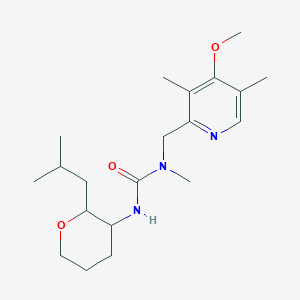 1-[(4-Methoxy-3,5-dimethylpyridin-2-yl)methyl]-1-methyl-3-[2-(2-methylpropyl)oxan-3-yl]urea