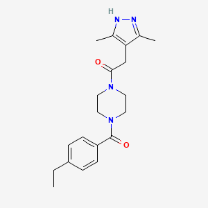 2-(3,5-dimethyl-1H-pyrazol-4-yl)-1-[4-(4-ethylbenzoyl)piperazin-1-yl]ethanone