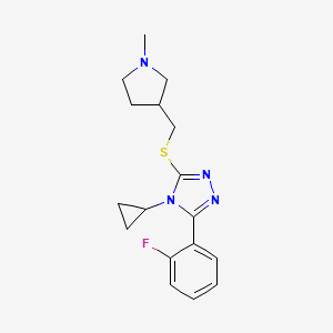 4-Cyclopropyl-3-(2-fluorophenyl)-5-[(1-methylpyrrolidin-3-yl)methylsulfanyl]-1,2,4-triazole