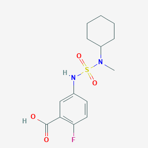 5-[[Cyclohexyl(methyl)sulfamoyl]amino]-2-fluorobenzoic acid