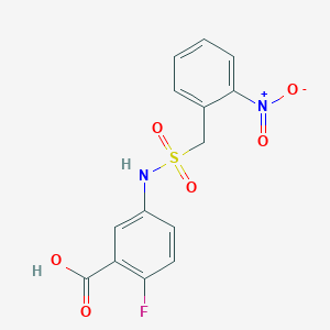 2-Fluoro-5-[(2-nitrophenyl)methylsulfonylamino]benzoic acid