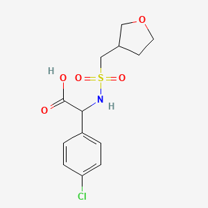 2-(4-Chlorophenyl)-2-(oxolan-3-ylmethylsulfonylamino)acetic acid