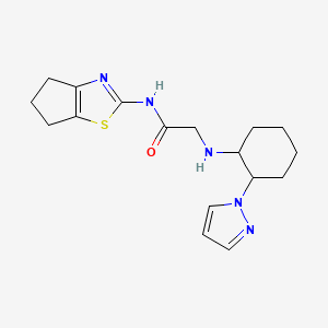 N-(5,6-dihydro-4H-cyclopenta[d][1,3]thiazol-2-yl)-2-[(2-pyrazol-1-ylcyclohexyl)amino]acetamide