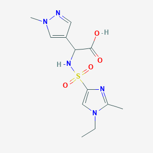 2-[(1-Ethyl-2-methylimidazol-4-yl)sulfonylamino]-2-(1-methylpyrazol-4-yl)acetic acid