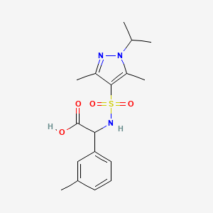 2-[(3,5-Dimethyl-1-propan-2-ylpyrazol-4-yl)sulfonylamino]-2-(3-methylphenyl)acetic acid