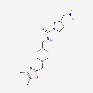 3-[(dimethylamino)methyl]-N-[[1-[(4,5-dimethyl-1,3-oxazol-2-yl)methyl]piperidin-4-yl]methyl]pyrrolidine-1-carboxamide