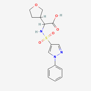 2-(Oxolan-3-yl)-2-[(1-phenylpyrazol-4-yl)sulfonylamino]acetic acid