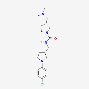 N-[[1-(4-chlorophenyl)pyrrolidin-3-yl]methyl]-3-[(dimethylamino)methyl]pyrrolidine-1-carboxamide