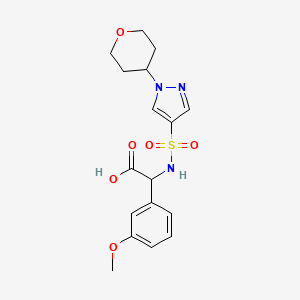 2-(3-Methoxyphenyl)-2-[[1-(oxan-4-yl)pyrazol-4-yl]sulfonylamino]acetic acid