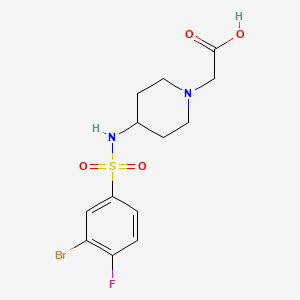 2-[4-[(3-Bromo-4-fluorophenyl)sulfonylamino]piperidin-1-yl]acetic acid