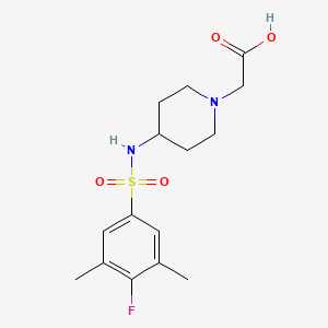 2-[4-[(4-Fluoro-3,5-dimethylphenyl)sulfonylamino]piperidin-1-yl]acetic acid