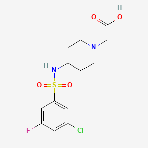 2-[4-[(3-Chloro-5-fluorophenyl)sulfonylamino]piperidin-1-yl]acetic acid