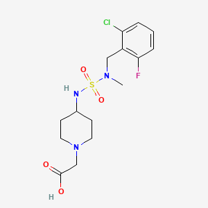 2-[4-[[(2-Chloro-6-fluorophenyl)methyl-methylsulfamoyl]amino]piperidin-1-yl]acetic acid