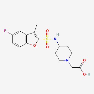 2-[4-[(5-Fluoro-3-methyl-1-benzofuran-2-yl)sulfonylamino]piperidin-1-yl]acetic acid