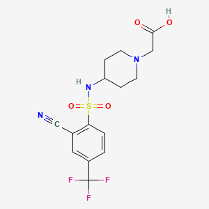 2-[4-[[2-Cyano-4-(trifluoromethyl)phenyl]sulfonylamino]piperidin-1-yl]acetic acid