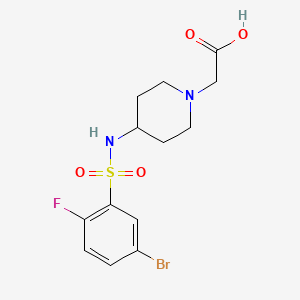 2-[4-[(5-Bromo-2-fluorophenyl)sulfonylamino]piperidin-1-yl]acetic acid