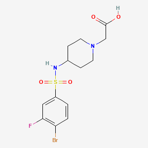 2-[4-[(4-Bromo-3-fluorophenyl)sulfonylamino]piperidin-1-yl]acetic acid