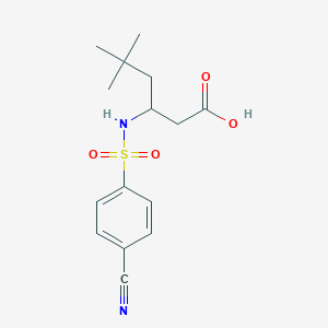 3-[(4-Cyanophenyl)sulfonylamino]-5,5-dimethylhexanoic acid