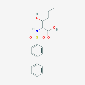 3-Hydroxy-2-[(4-phenylphenyl)sulfonylamino]hexanoic acid