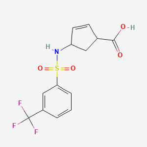 4-[[3-(Trifluoromethyl)phenyl]sulfonylamino]cyclopent-2-ene-1-carboxylic acid