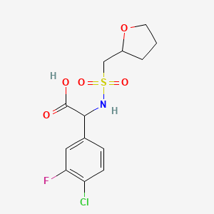 2-(4-Chloro-3-fluorophenyl)-2-(oxolan-2-ylmethylsulfonylamino)acetic acid