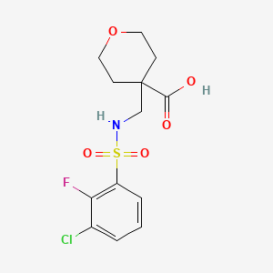 4-[[(3-Chloro-2-fluorophenyl)sulfonylamino]methyl]oxane-4-carboxylic acid