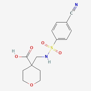 4-[[(4-Cyanophenyl)sulfonylamino]methyl]oxane-4-carboxylic acid