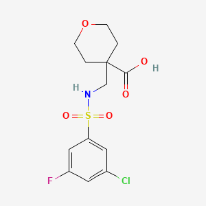 4-[[(3-Chloro-5-fluorophenyl)sulfonylamino]methyl]oxane-4-carboxylic acid