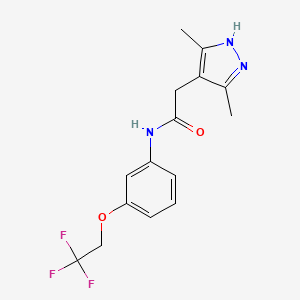 2-(3,5-dimethyl-1H-pyrazol-4-yl)-N-[3-(2,2,2-trifluoroethoxy)phenyl]acetamide