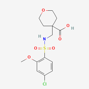 4-[[(4-Chloro-2-methoxyphenyl)sulfonylamino]methyl]oxane-4-carboxylic acid