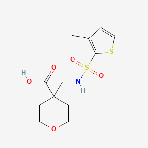 4-[[(3-Methylthiophen-2-yl)sulfonylamino]methyl]oxane-4-carboxylic acid