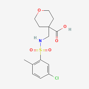 4-[[(5-Chloro-2-methylphenyl)sulfonylamino]methyl]oxane-4-carboxylic acid