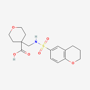 4-[(3,4-dihydro-2H-chromen-6-ylsulfonylamino)methyl]oxane-4-carboxylic acid