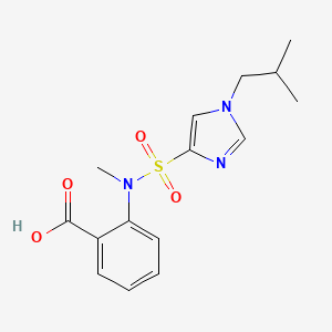 2-[Methyl-[1-(2-methylpropyl)imidazol-4-yl]sulfonylamino]benzoic acid