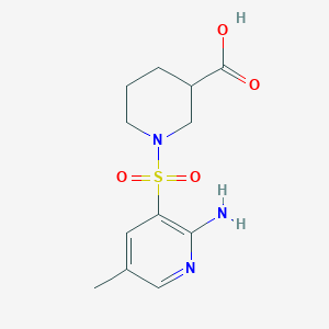 1-(2-Amino-5-methylpyridin-3-yl)sulfonylpiperidine-3-carboxylic acid