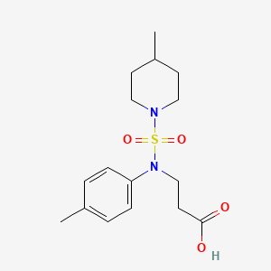 3-(4-methyl-N-(4-methylpiperidin-1-yl)sulfonylanilino)propanoic acid