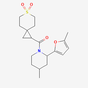 (6,6-Dioxo-6lambda6-thiaspiro[2.5]octan-2-yl)-[4-methyl-2-(5-methylfuran-2-yl)piperidin-1-yl]methanone