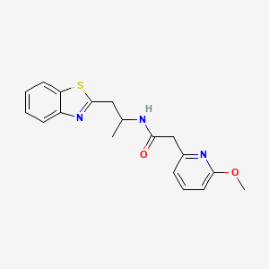 N-[1-(1,3-benzothiazol-2-yl)propan-2-yl]-2-(6-methoxypyridin-2-yl)acetamide