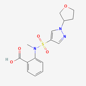 2-[Methyl-[1-(oxolan-3-yl)pyrazol-4-yl]sulfonylamino]benzoic acid