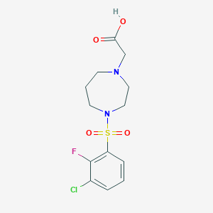 2-[4-(3-Chloro-2-fluorophenyl)sulfonyl-1,4-diazepan-1-yl]acetic acid