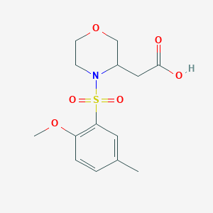 2-[4-(2-Methoxy-5-methylphenyl)sulfonylmorpholin-3-yl]acetic acid