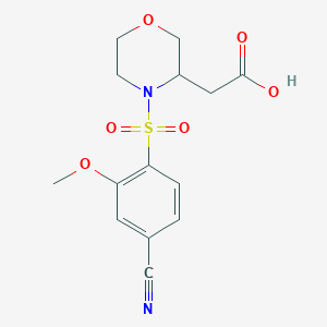 2-[4-(4-Cyano-2-methoxyphenyl)sulfonylmorpholin-3-yl]acetic acid